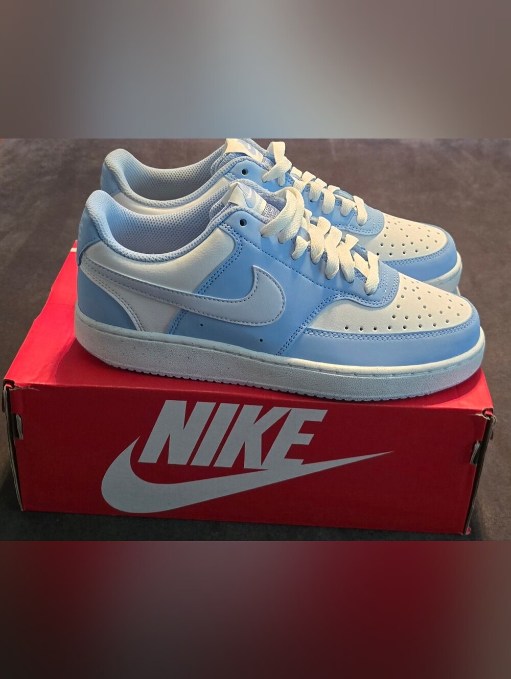 Nike Women's Size 7.5 Baby Blue Court Vision Low .